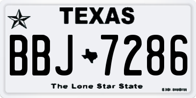 TX license plate BBJ7286