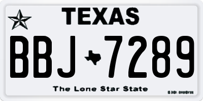 TX license plate BBJ7289