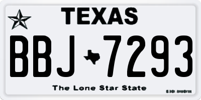 TX license plate BBJ7293