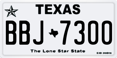 TX license plate BBJ7300