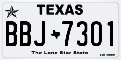 TX license plate BBJ7301