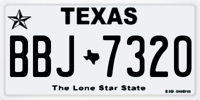 TX license plate BBJ7320