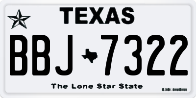 TX license plate BBJ7322
