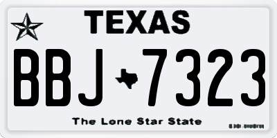 TX license plate BBJ7323