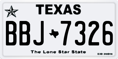 TX license plate BBJ7326