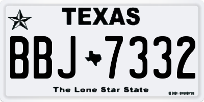 TX license plate BBJ7332