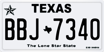 TX license plate BBJ7340