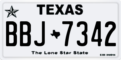 TX license plate BBJ7342