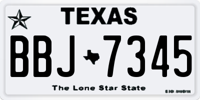 TX license plate BBJ7345