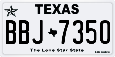 TX license plate BBJ7350