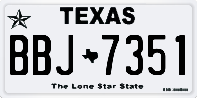 TX license plate BBJ7351