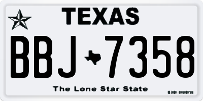 TX license plate BBJ7358