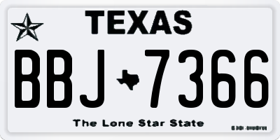 TX license plate BBJ7366