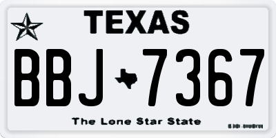 TX license plate BBJ7367