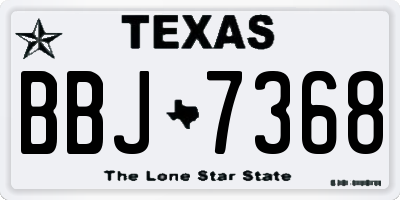 TX license plate BBJ7368