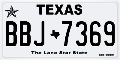 TX license plate BBJ7369
