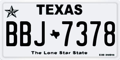 TX license plate BBJ7378