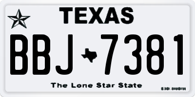 TX license plate BBJ7381