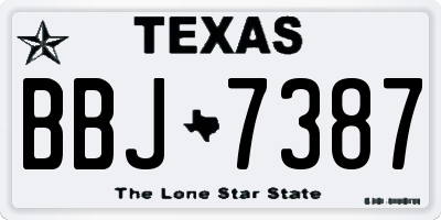 TX license plate BBJ7387
