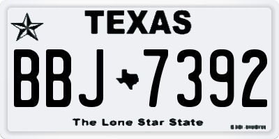 TX license plate BBJ7392
