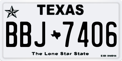 TX license plate BBJ7406