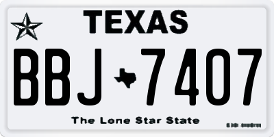 TX license plate BBJ7407