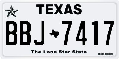 TX license plate BBJ7417