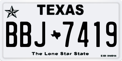 TX license plate BBJ7419