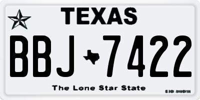 TX license plate BBJ7422