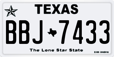 TX license plate BBJ7433