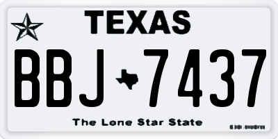 TX license plate BBJ7437