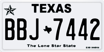 TX license plate BBJ7442