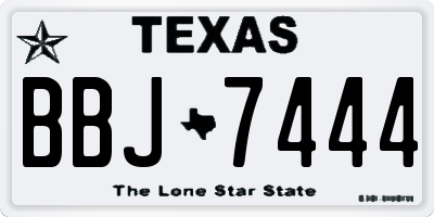 TX license plate BBJ7444