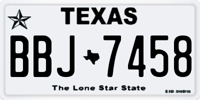 TX license plate BBJ7458