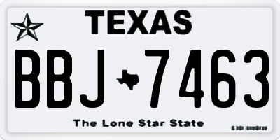 TX license plate BBJ7463