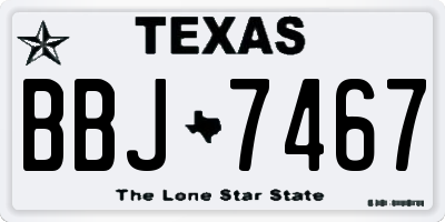 TX license plate BBJ7467
