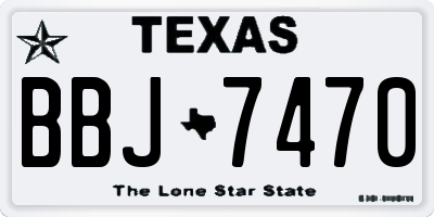 TX license plate BBJ7470