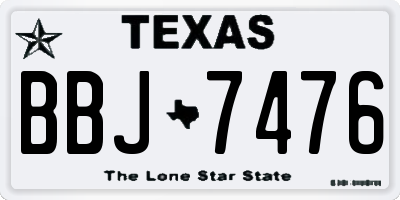 TX license plate BBJ7476