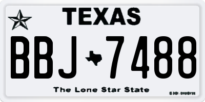 TX license plate BBJ7488