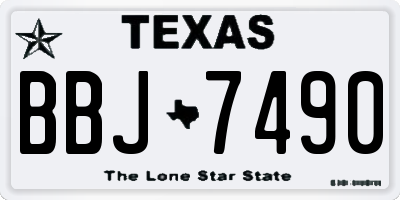 TX license plate BBJ7490