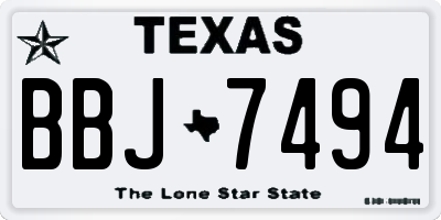 TX license plate BBJ7494