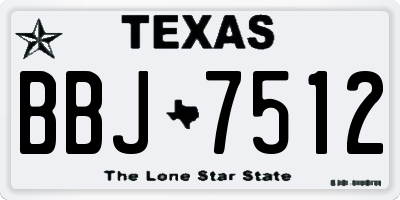 TX license plate BBJ7512