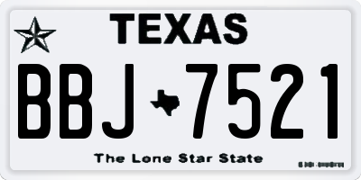 TX license plate BBJ7521