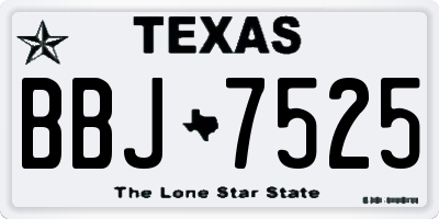 TX license plate BBJ7525