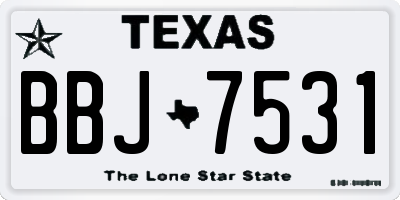 TX license plate BBJ7531