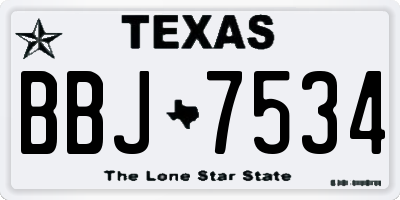 TX license plate BBJ7534