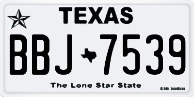 TX license plate BBJ7539