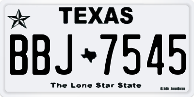 TX license plate BBJ7545