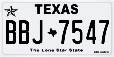 TX license plate BBJ7547