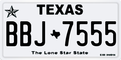 TX license plate BBJ7555